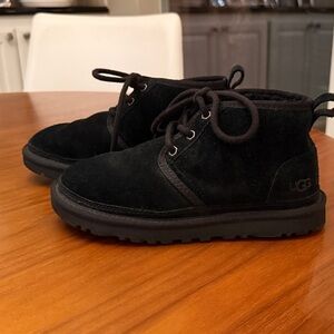 UGG Kids Black Suede Boots